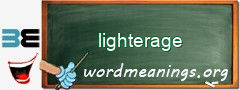 WordMeaning blackboard for lighterage